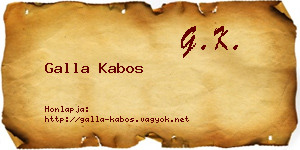 Galla Kabos névjegykártya